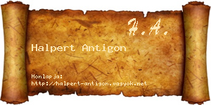 Halpert Antigon névjegykártya